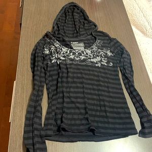 Striped Long Sleeve shirt with hoodie